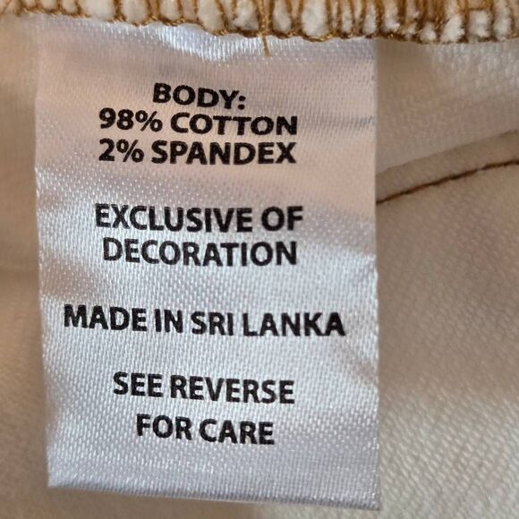 Spartina 449 Womens Ellington Embroidered Frayed Kick Flare Jeans Pearl White 14 - Picture 10 of 12